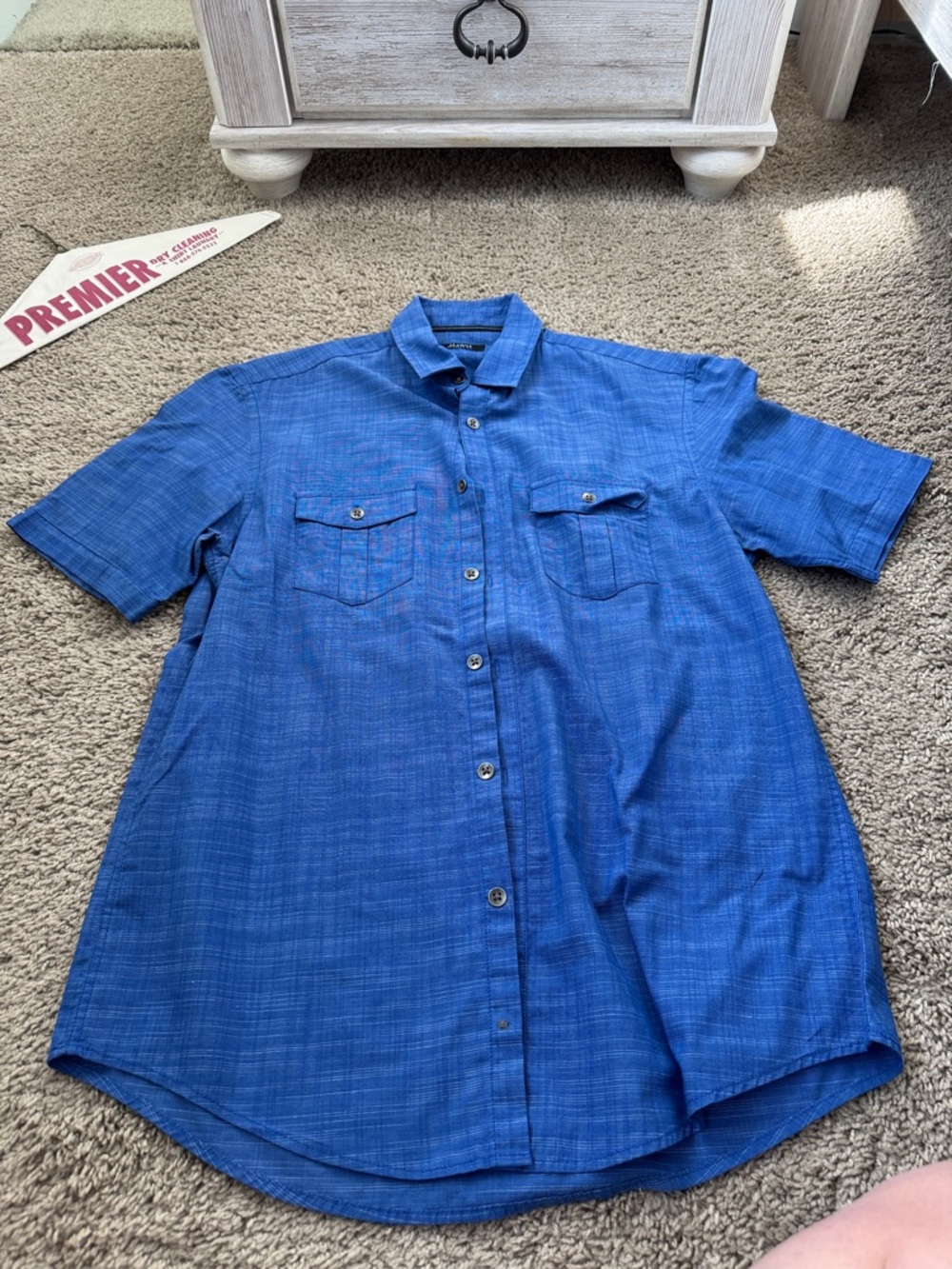 Alfani Men's Short-Sleeve Button-Down Shirt in Blue